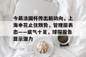 db真人官网注册-今晨法国杯传出新动向，上海申花止住颓势，管理层表态——底气十足，球探报告显示潜力